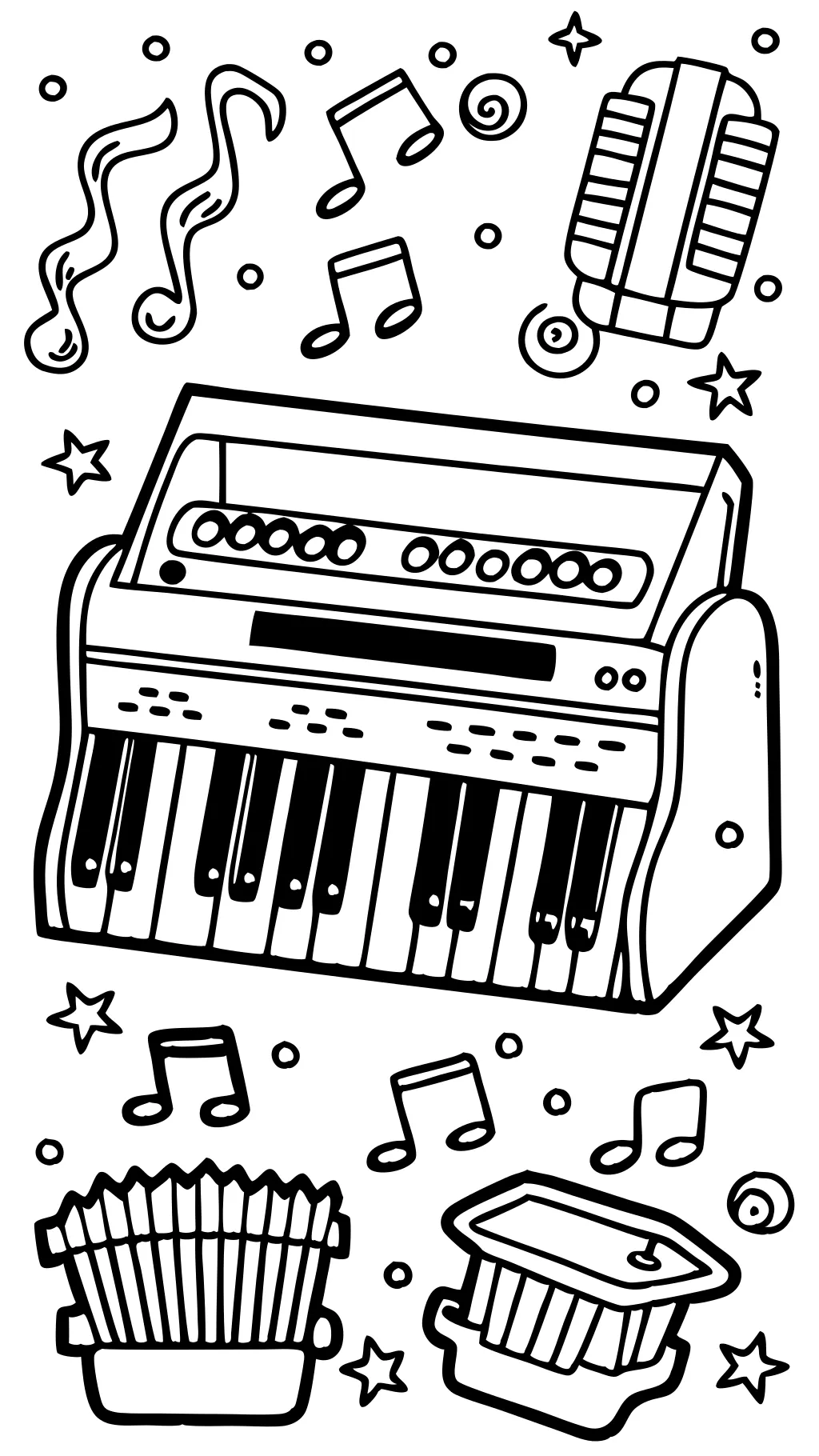 coloring page keyboard